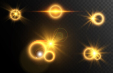 A set of abstract light effects for vector illustrations.