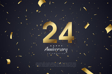 24th Anniversary With Gold Foil