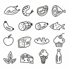 Food icons set