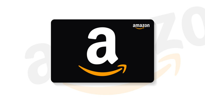 Dobrich, Bulgaria – 2021, July, 21: flat vector design of Amazon gift card. Surprise gift with a card for shopping at amazon.com. Worldwide purchasing products. Editorial illustrative vector design.
