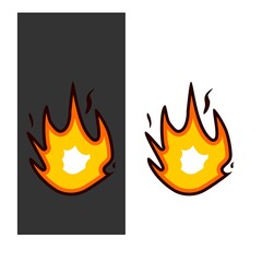 fire flames set icons