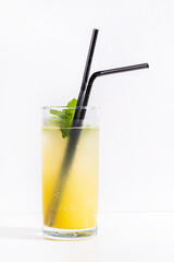 summer lemonade on the white