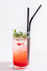 summer lemonade on the white