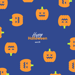 Happy Halloween. October 31. Simple, vector, flat illustration. Minimalist, geometric, background icon. Perfect for poster, media banner, cover or postcard.