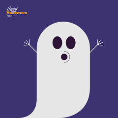 Happy Halloween. October 31. Simple, vector, flat illustration. Minimalist, geometric, background icon. Perfect for poster, media banner, cover or postcard.