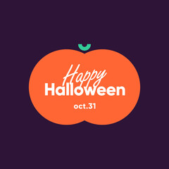 Happy Halloween. October 31. Simple, vector, flat illustration. Minimalist, geometric, background icon. Perfect for poster, media banner, cover or postcard.