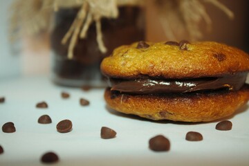 Chocolate filled cookie dessert