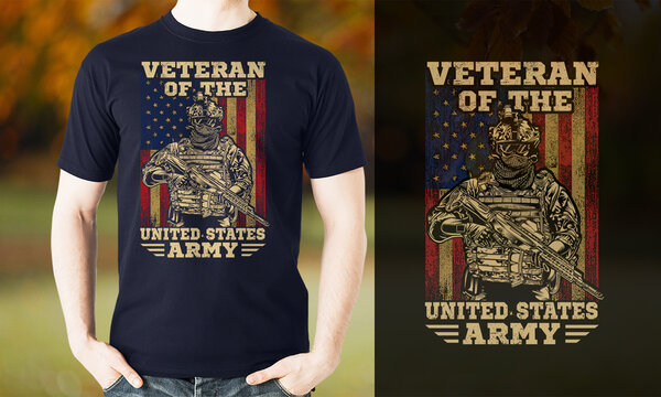 Military Veteran T-shirt Design And Army Soldier T Shirt Design.