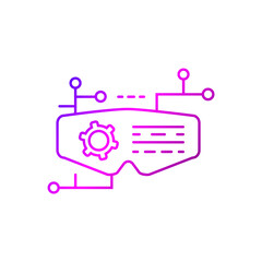 Cyberpunk virtual reality glasses color icon. Futuristic gadget. Exoskeleton and high tech technology