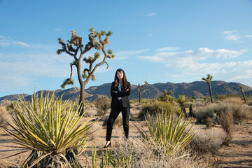 Business woman in the desert. 