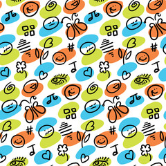 seamless repeating pattern with doodles