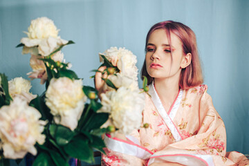 bride with bouquet of flowers