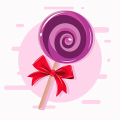 Vector illustration of twist lollipop