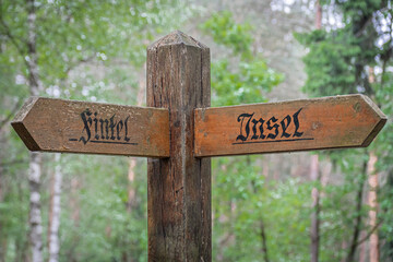 Wanderschild für die Dörfer Fintel und Insel in der Lüneburger Heide