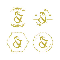 Wedding monograms set design vector isolated