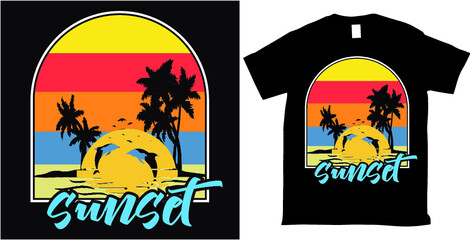 sunset T-shirt Design
