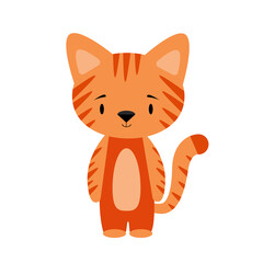 Illustration of a ginger tabby cat on a white background