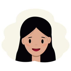 Illustration of the face of a young blonde woman. Facial care concept