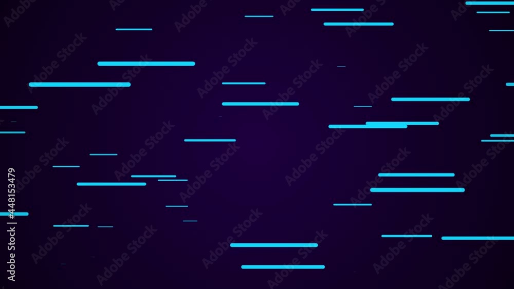 Poster colorful straight blue lines on purple background. abstract seamless looped animation of neon, glowi