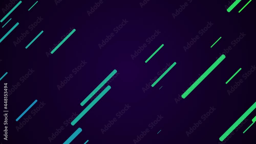 Poster colorful straight lines on purple background. abstract seamless looped animation of neon, glowing la