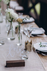 Boho wedding table for a newlywed banquet.
