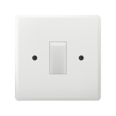 Single light switch mockup isolated on white background