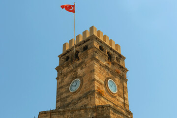 ANTALYA, TURKEY: Clock tower from the citadel in Antalya.