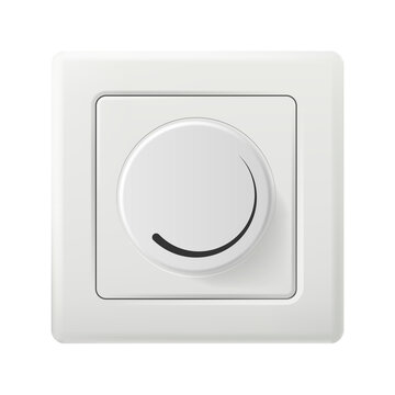 Rotary electrical dimmer switch isolated on white background