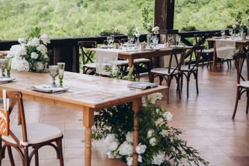 Boho wedding table for a newlywed banquet.