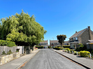 Looking along, Alexandra Grove, on a hot sunny day in, Pudsey, Leeds, UK