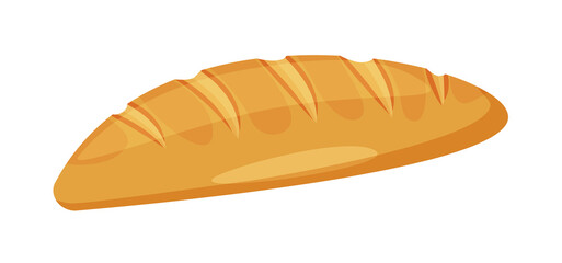 Fresh baked white wheat-bread loaf on white background