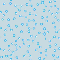 Seamless pattern with molecular structure abstract chemical background
