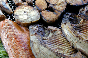 Grilled fish, typical and traditional Brazilian cuisine in Piracicaba, São Paulo. - 448157006