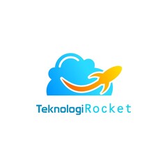 Fototapeta premium Sky logo on a technology theme, with rocket symbols combined. line logo and modern logo.