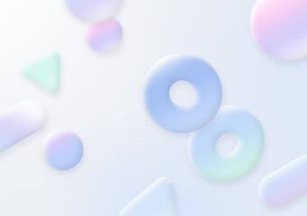 Geometric illustration with colorful figures.