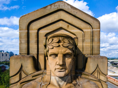 Cleveland Guardian of Traffic statue, close up