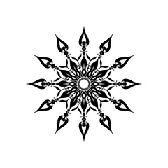 Black Mandala Ornament vector, Mandala circular pattern design for Henna, Mehndi, tattoo, decoration. Decorative ornament in oriental ethnic style. Coloring book pages