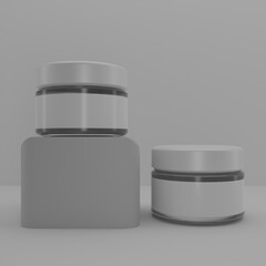 white cosmetic container on white