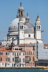 Basilica di Santa Maria della Salute,view from the boat, Venice, Italy,2019,Venice Dorsoduro quarter