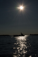 Venice view from the boat, Italy,2019,reflections of the Adriatic Sea