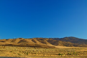 California Desert Landscape With Mountain Background