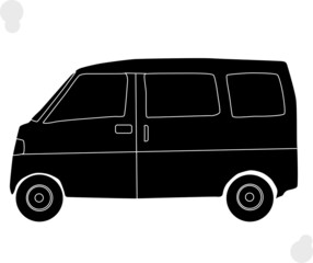 ワンボックスカーのシルエット素材