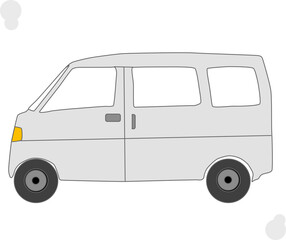 灰色のワンボックスカー