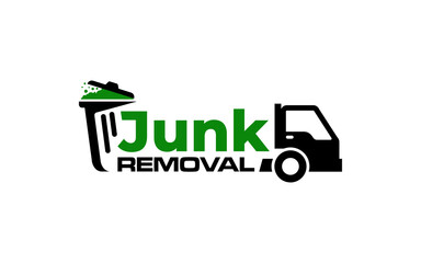 Illustration vector graphic of junk removal solution services logo design template