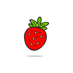 hand drawn doodle strawberry fruit illustration cartoon vector