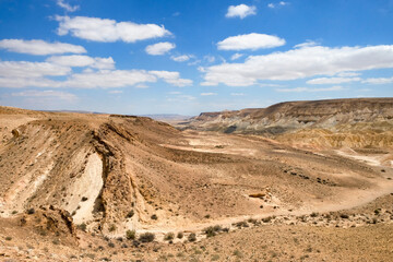 Wadi Hawarim - a dry bed among the mountains in the Negev desert