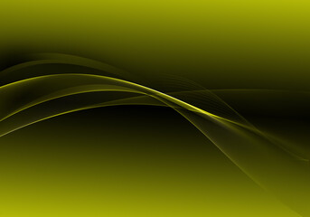 Abstract background waves. Black and absinthe yellow abstract background for wallpaper or business card