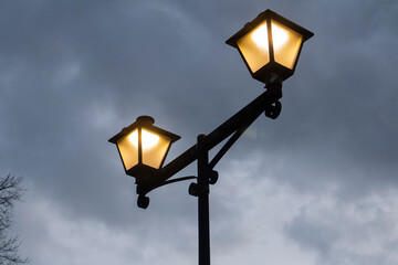 black light pole in urban area
