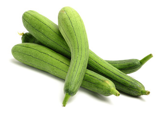 fresh loofah on the white background 