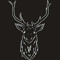 head of a deer for T-shirt